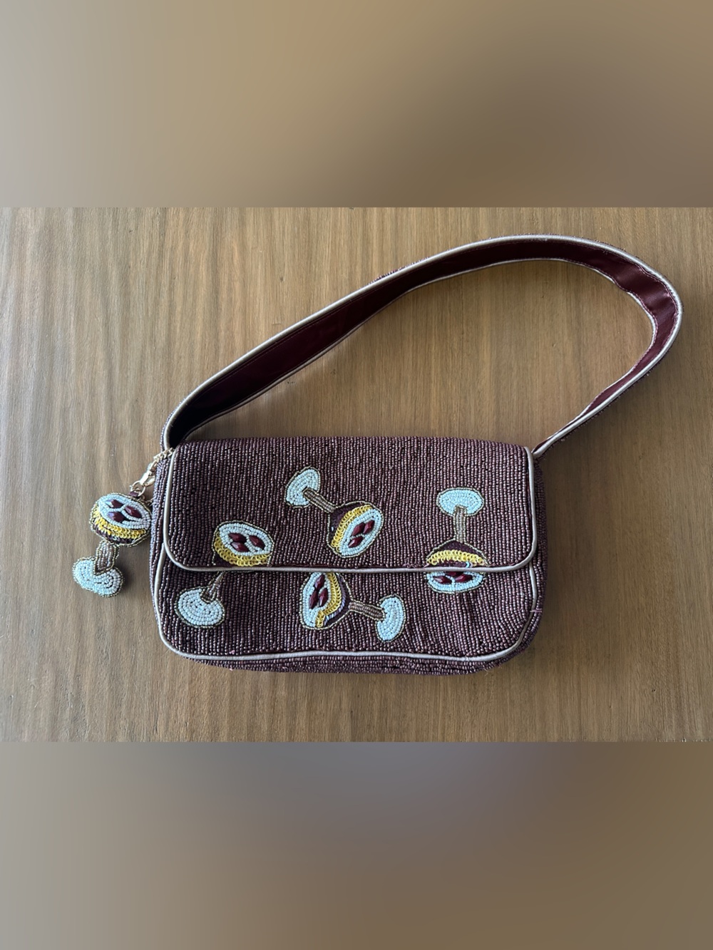 espresso martini beaded bag